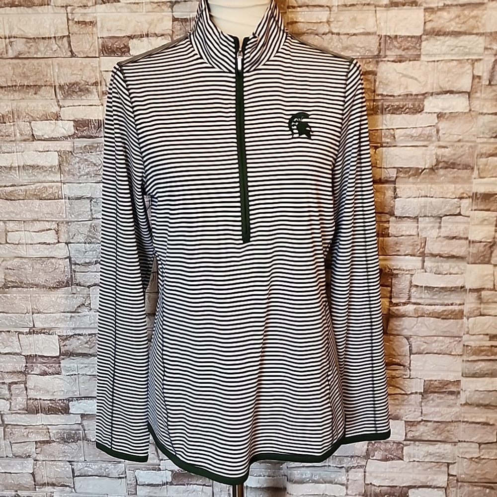 Cutter & Buck CB DryTec Striped Quarter-Zip Pullover